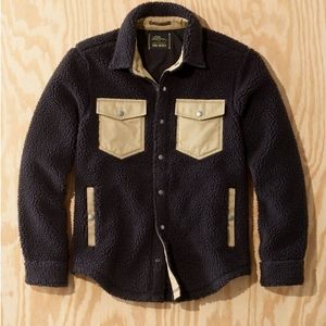 Todd Snyder x L.L Bean High Pile Sherpa Jacket Black and Tan NWT